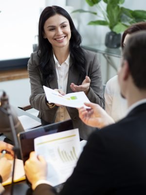 close-up-smiley-people-working-together